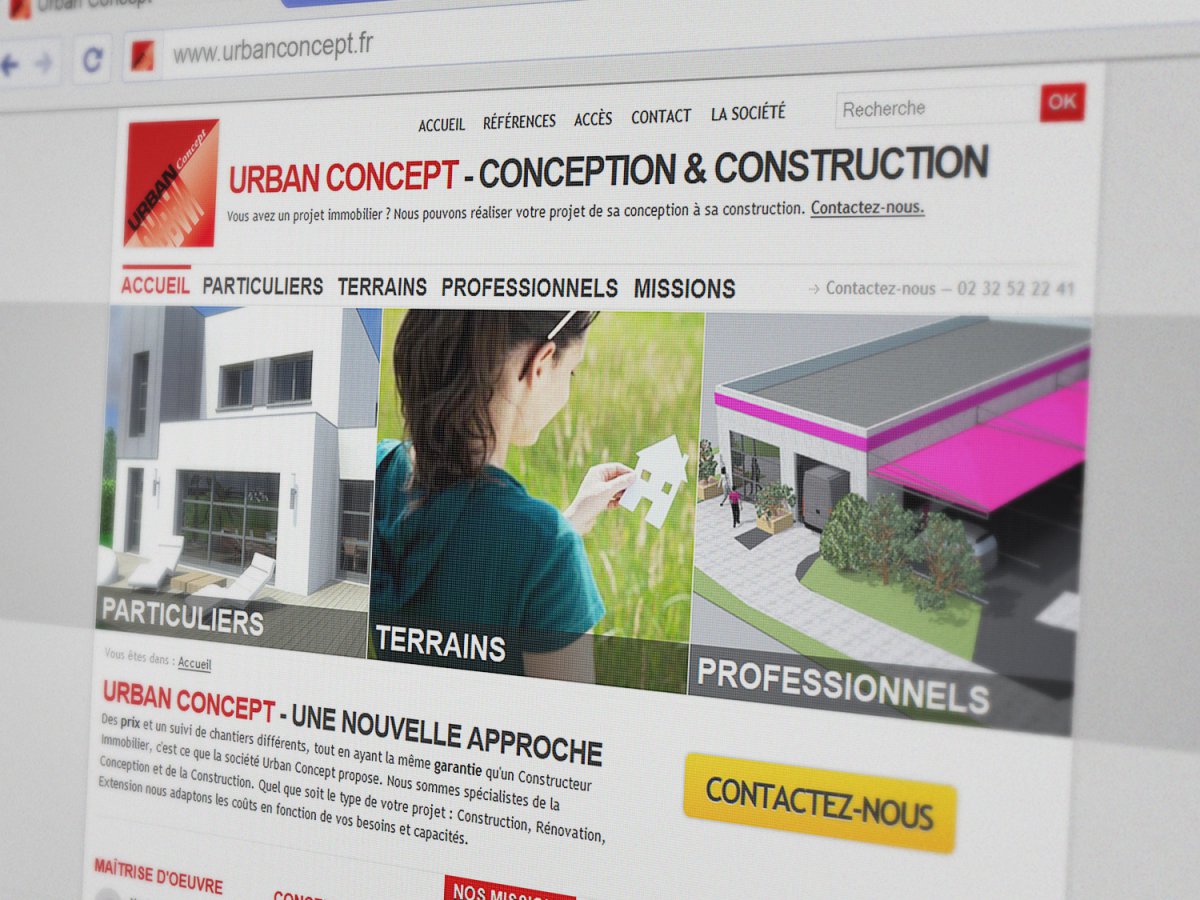 Page d'accueil du site Urban Concept Page d'accueil du site Urban Concept